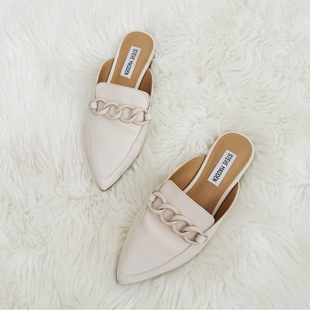 Steve Madden Levity Mule Chain Feature Pointed Lo… - image 1